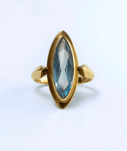 Gouden ring met aquamarijn - 14 karaat