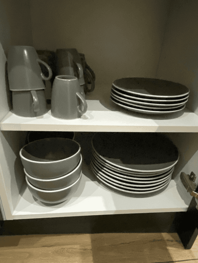 8 piece dinnerware grey