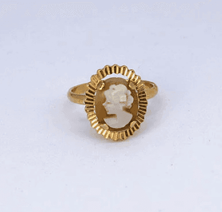 Vintage 14 karaat gouden camee